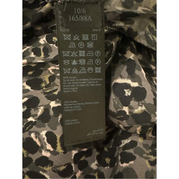 ALLSAINTS Josephine Waterleo Short Sleeve Ruched Leopard Print Mini Dress NEW - Picture 12 of 14